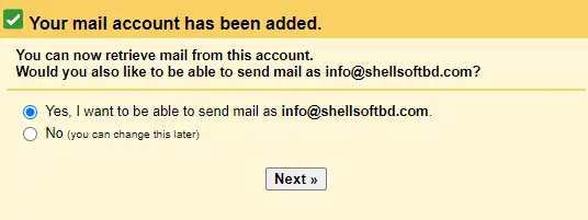 Webmail to Gmail Setup