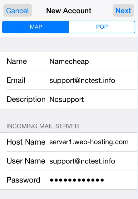 Webmail to iPhone